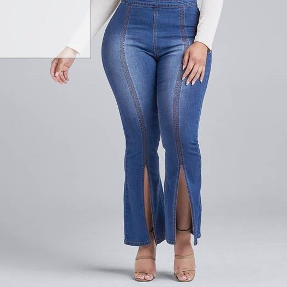 Venus split Detail boot cut jeans